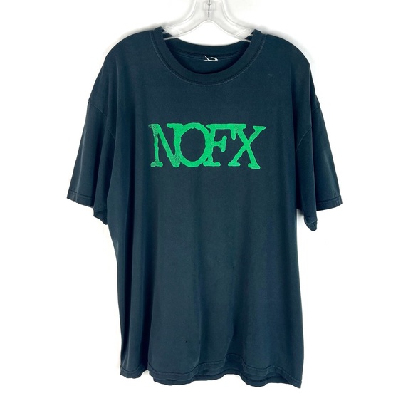 Vintage Other - NOFX Vintage 90s Black Green Logo Distressed Short Sleeve Crewneck T-Shirt